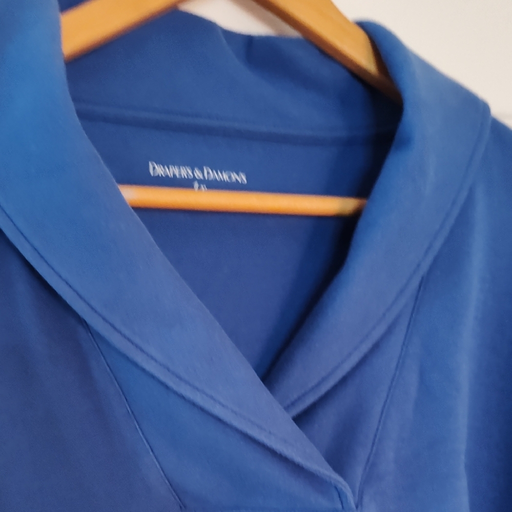 Draper's & Damon's Blue Cowl Neck Top - Picture 5 of 6